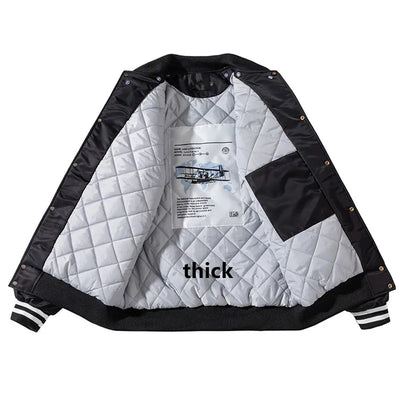 Winter Vintage Jacket Men Women Hip Hop Baseball Jacket Embroidery Letter Streetwear Hooded Coat Fashion Loose Couples Clothes