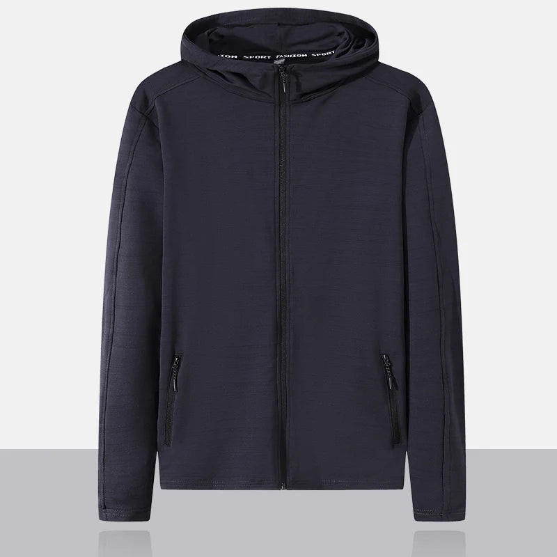 Men Active Wear Jackets Zip up Jackets Sweatsuit Hooded Coat Outwear Sports Jackets Running Jogging Workout