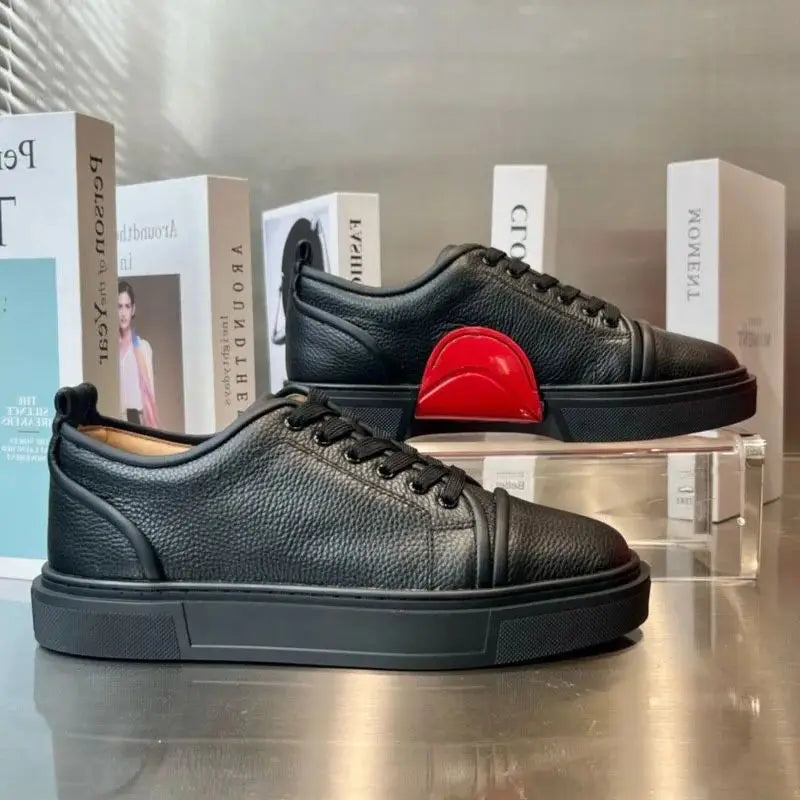 Fashion Crescent Bottom White Shoes Red Sole Men's Women's Casual Shoes New Style Casual Leather Casual Couple Sneakers Unisex
