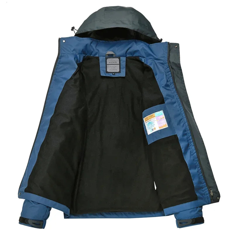 Outdoor Waterproof Hiking Jacket Sets Men Spring Breathable Hooded Coat Trekking Camping Climbing Quick-Drying Trousers Suit