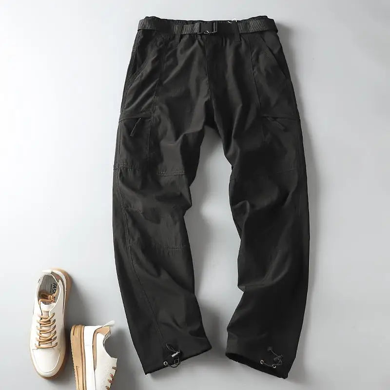 Outdoor Workwear Pants Men's Loose Straight Cut Qui Dry Hiking Mountain Climbing Windproof Waterproof Polyester Fiber Cargo