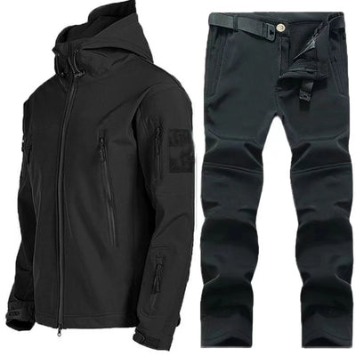 Men's Winter Waterproof Suit Hiking Tracksuit Set Softshell Jackets Camping Coat Tactical Pants Fishing Fleece Trousers