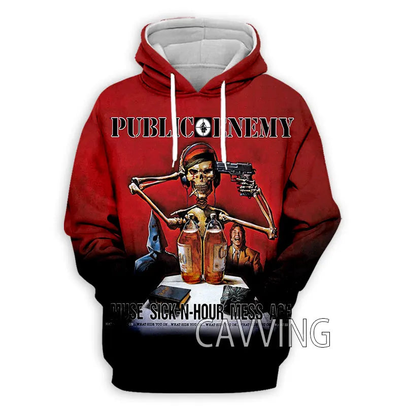 New Fashion Women/Men's 3D Print  Public Enemy  Hoodies Hooded Sweatshirts Harajuku Hoodie Sweatshirts Tops Clothing