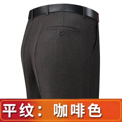 Autumn and Winter Men Thick Woolen Cloth Suit Pants Casual Straight Drape Korean Fashion Business Trousers Male Clothing Q78