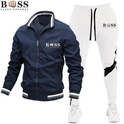 2025 New Men's Suit Clothing Men's One-Piece Sports Shirt + Sports Pants One-Piece Sports Shirt with Zipper Collar Synthetic Spo