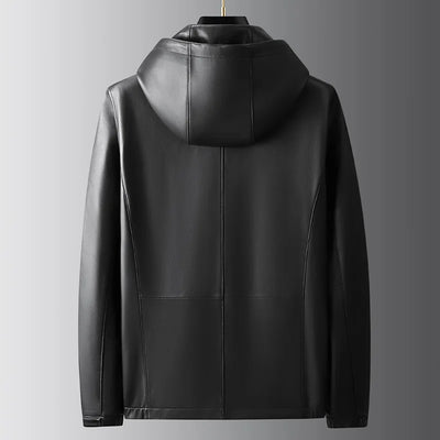 Men's Leather Jackets, Hooded Jacket, Genuine Sheepskin jacket, Busines Handsome Men's Wear, Casual Coat, Spring Autumn