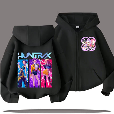 2026 Funny Zip Up Sweatshirts Kpop Demon Hunters Hoodie Children Clothes Kid Girl Boy Sweatshirt Zipper Hoody Baby Casual Top