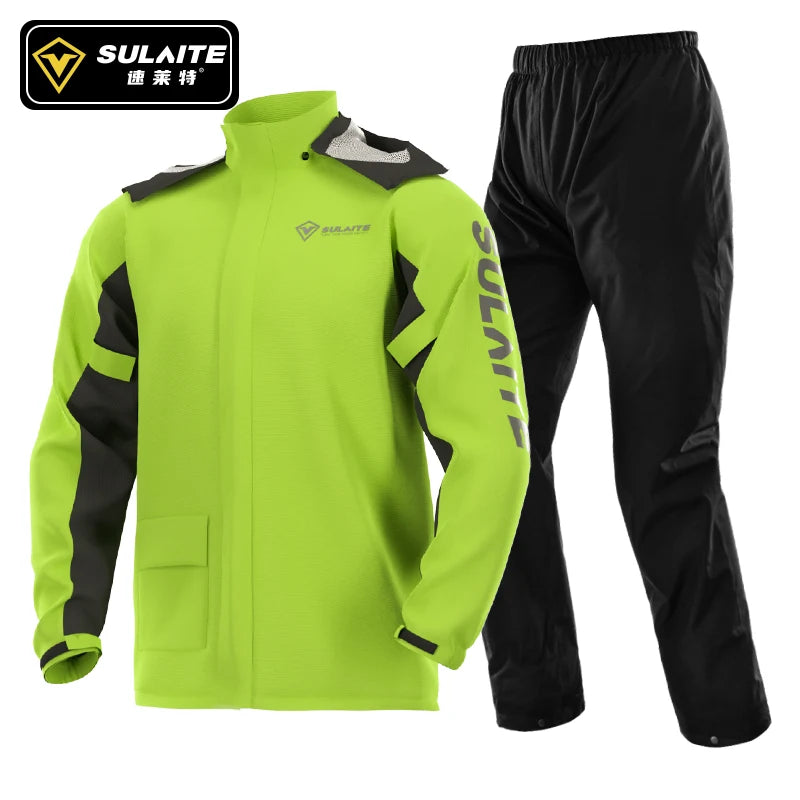SULAITE Motorcycle Raincoat Suit Men Outdoor Waterproof Rainwear Shoes Cover Ultrathin Rain Coat Cycling Fishing Climbing Jacket