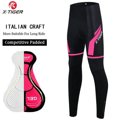 X-TIGER Women Cycling Pants MTB Bike Cycling Trousers Anti-sweat Anti-shock 5D Anti-Slip Padded Gel Racing Bicycle Sport Pants