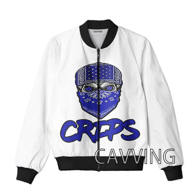 New Fashion Women/Men's  3D Print  Crips Gang   Zipper Bomber Jackets Men Overcoat Mens Coat Zip Up Jackets