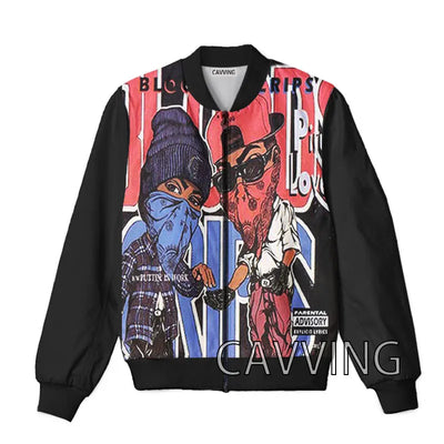 New Fashion Women/Men's  3D Print  Crips Gang   Zipper Bomber Jackets Men Overcoat Mens Coat Zip Up Jackets