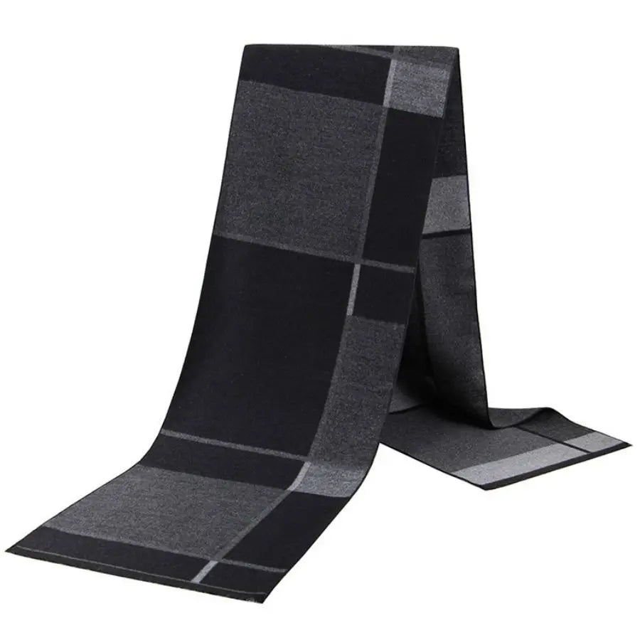 1pc Winter Scarf For Men Check Stripe Paisley Immitation Cashmere Elegant Jacquard Scarves Double Side Warm Windproof Neck Snood