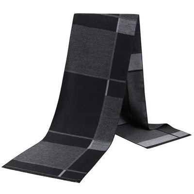 1pc Winter Scarf For Men Check Stripe Paisley Immitation Cashmere Elegant Jacquard Scarves Double Side Warm Windproof Neck Snood