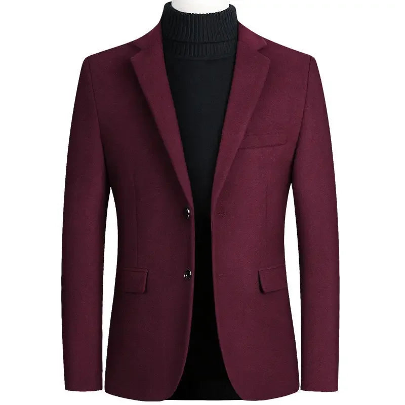 New Spring Men Cashmere Blazers Suits Jackets Business Casual Wool Suit Coats Quality Male Slim Fit Blazers Jackets Coats 4XL