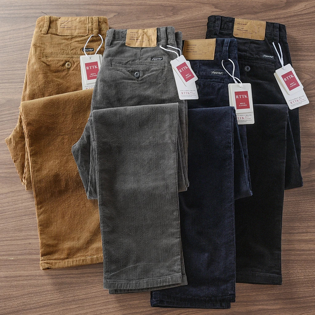 2025 Autumn and Winter New American Retro Heavyweight Corduroy Cargo Pants Men's 97% Cotton Washed Casual Straight Trousers