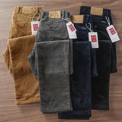 2025 Autumn and Winter New American Retro Heavyweight Corduroy Cargo Pants Men's 97% Cotton Washed Casual Straight Trousers