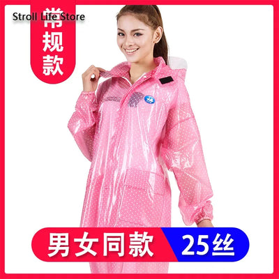 Motorcycle Raincoat Suit Waterproof Rain Coat Women Transparent Electric Riding Car Battery Pink Plastic Suit Capa De Chuva Gift