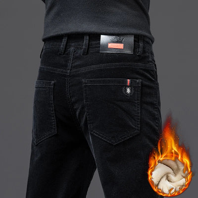 High Quality Corduroy Fabric Men's Business Casual Trousers Autumn Winter Style Small Straight Slim Versatile Cargo Pants