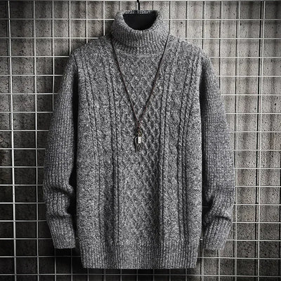 2025 Men's Winter Warm Turtleneck Sweaters Knitted Thick Pullover Casual Sweaters High Neck Knited Solid Color Jumpers for Men