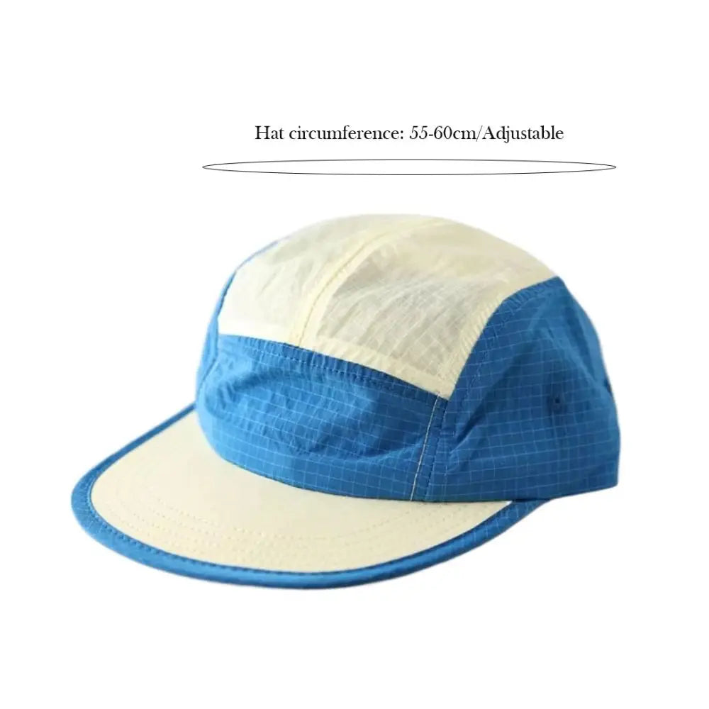 Casual Japanese Style Splicing Baseball Cap Quick-drying Adjustable Sunshade Cap Thin 5-Panel Sun Visor Cap Unisex