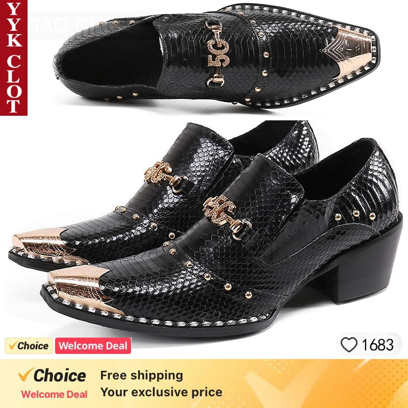 2024 italian Men's Genuine Leather Shoes Fashion Leather Formal Oxford Shoes Office Black Red Pointed Men Dress Wedding Party