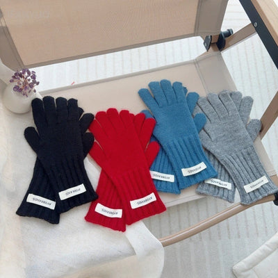 4-11Y Children's Gloves Versatile Boys Girls Split Finger Gloves with Hole Touchable Screen Autumn Winter Baby Knitted Glove