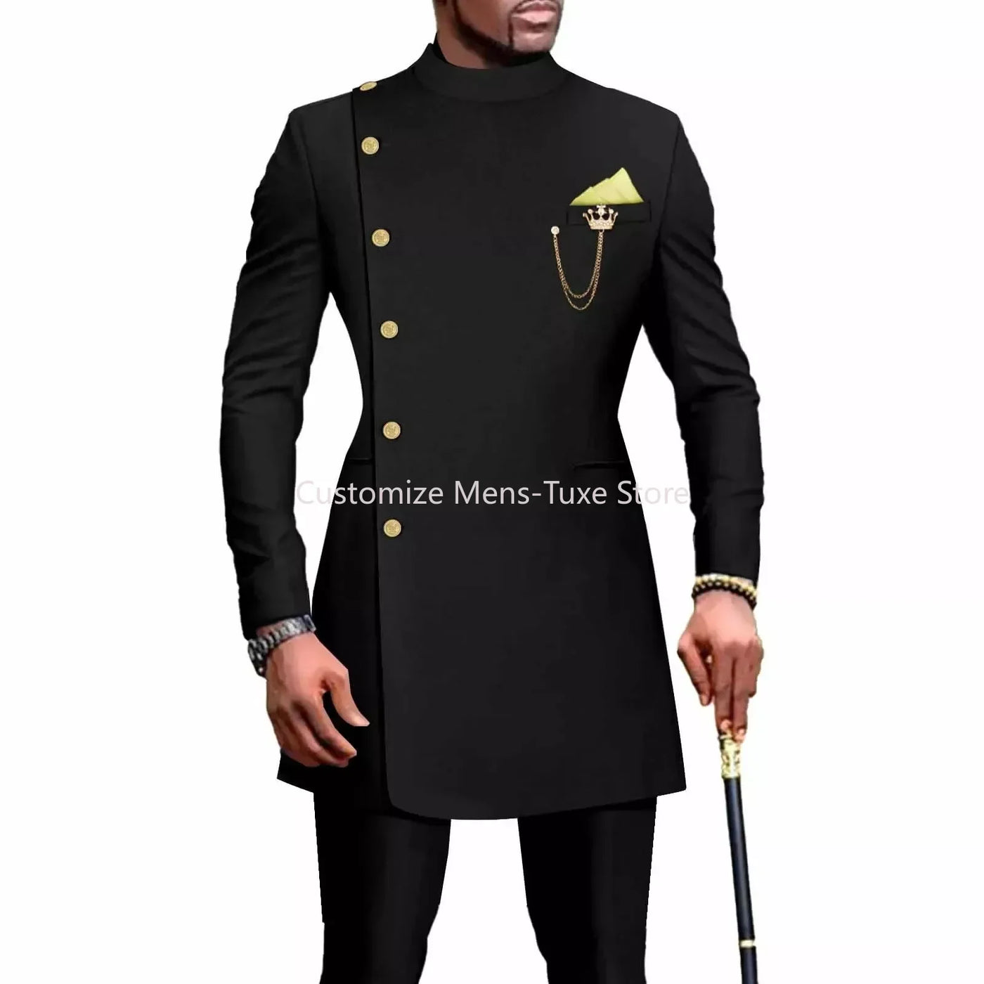 Mens Suits Blazers African Clothes for Men Suit 2 Piece Jacket Pants Traditional Wedding Slim Fit Solid Color Festival Party