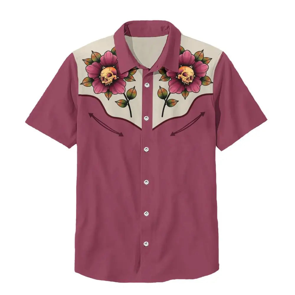 Summer Men's Shirt Outdoor Casual Short Sleeve Hawaii Shirts For Men Fashion Oversized Clothing Button Cardigan Laper Tops