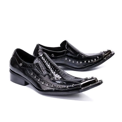 2024 italian Men's Genuine Leather Shoes Fashion Leather Formal Oxford Shoes Office Black Red Pointed Men Dress Wedding Party