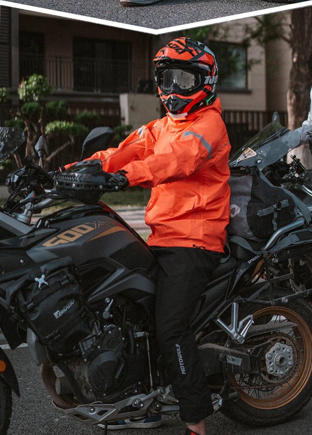 Motorcycle Raincoat Waterproof Suit Cycling Breathable Light Portable Split Jacket Pant Reflective for Outdoor Sport Equipments