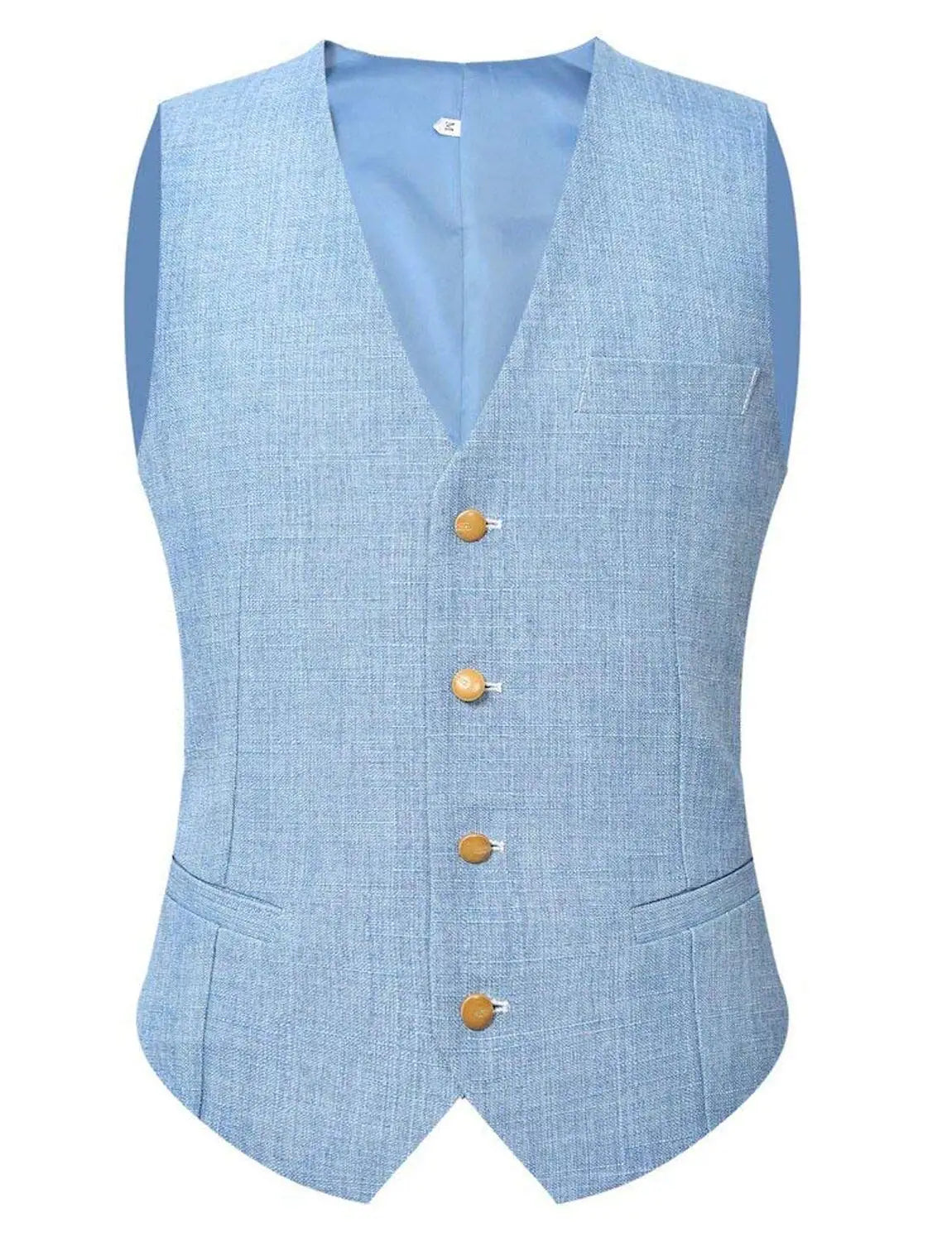 High Quality 3 PCS Beige/Blue Linen Men Suits Single Breasted Slim Fit Blazer Vest Pants Elegant Summer Seabeach Wedding Suits