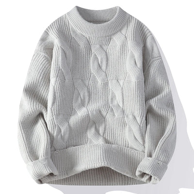 Autumn Winter Men's Loose Casual Sweater Solid Color O-Neck Knitted Pullovers Men Fashion Youthful Vitality Hole Knit Sweaters