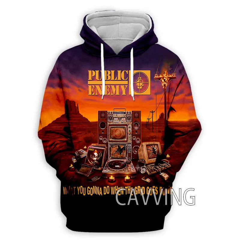 New Fashion Women/Men's 3D Print  Public Enemy  Hoodies Hooded Sweatshirts Harajuku Hoodie Sweatshirts Tops Clothing