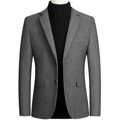 New Spring Men Cashmere Blazers Suits Jackets Business Casual Wool Suit Coats Quality Male Slim Fit Blazers Jackets Coats 4XL