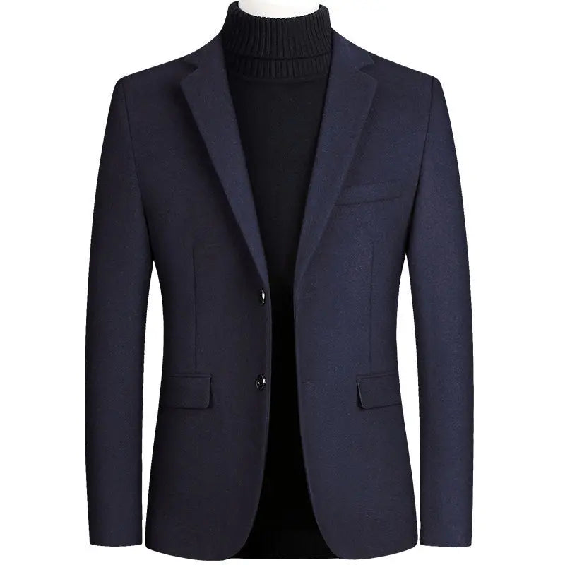 New Men's Wool Blazers Male Suit Jacket Oversized Solid Business Casual Winter Jacket Men Clothing Wedding Suit Coat 4XL A5FJ002