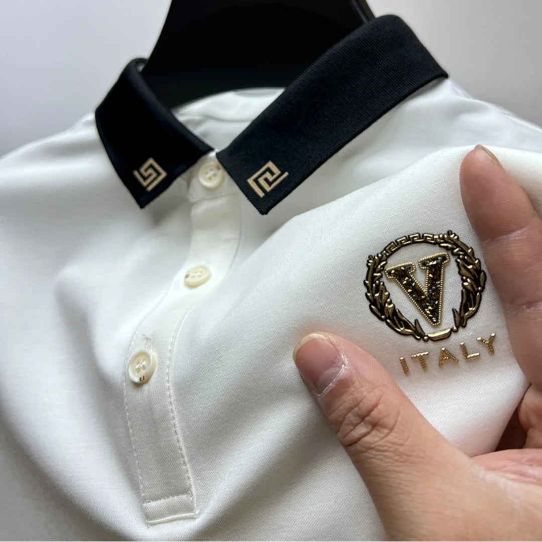 New Men Brand Exquisite Printed Polo Shirt Short Sleeve 2024 Summer Lapel Paul Designer Shirt Casual Ice Silk Breathable T-shirt