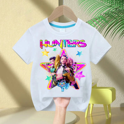 2025 Hot Movie Soft Cotton Baby Girls T Shirt Children's Clothing KPop Demon Hunters Fans Gifts Kids Clothes Fashion Casual Tops