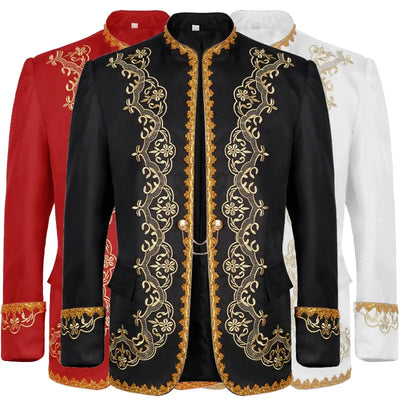 2025 Europe and USA  Gold-encrusted Court Dress Jacket for Men and Women,medieval Prom Performance Clothing,Halloween Costumes