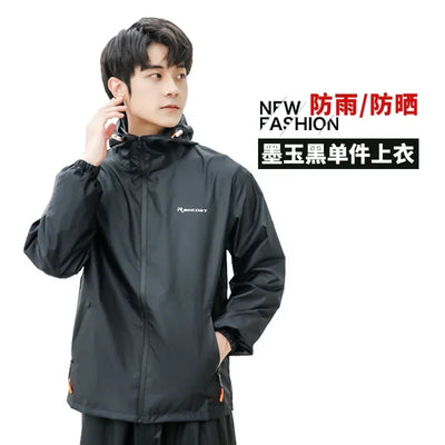Summer Ultra Thin Raincoat Suit Waterproof Men's Women's Motorcycle Rain Coat Fishing Hiking Rainwaer Travel Outdoor Rain Gear