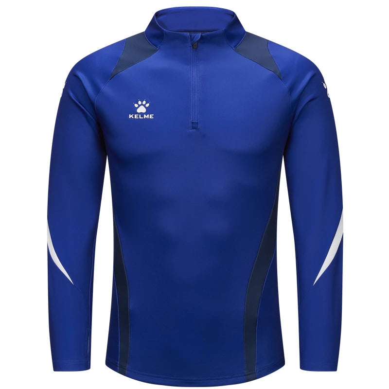 KELME Karl Mei Half Zipper Long Sleeve Sports Hoodie Men's Running Training Soccer Hoodie Basketball Jacket