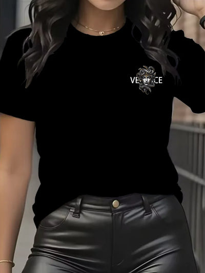 New Women's Luxury T-shirt High quality cotton casual T-shirt Summer Women's designer short sleeve retro trendy T-shirt T-shirt