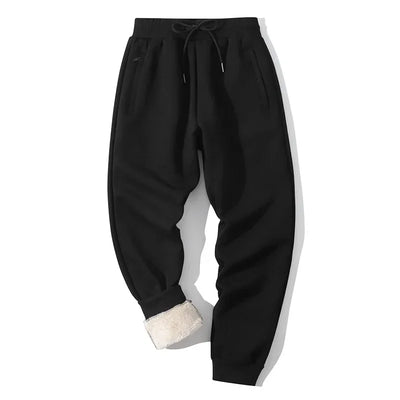 New 2025 Winter Sherpa Lined Pants Men's Thicken Thermal Jogging Sweatpants Elastic Waist Fleece Casual Trouser with Drawstring