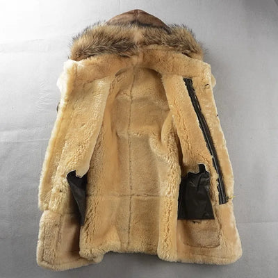 YR!Wholesales.Classic bomber real fur jacket.Long Warm winter thick wool coat.Luxury genuine leather cloth,natural shearling