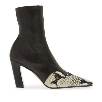 Leather Patchwork Sewing Ankle Boots Sexy Square Toe Zipper Thin Heel Accept Customized New Arrivals Fashion Women Boots