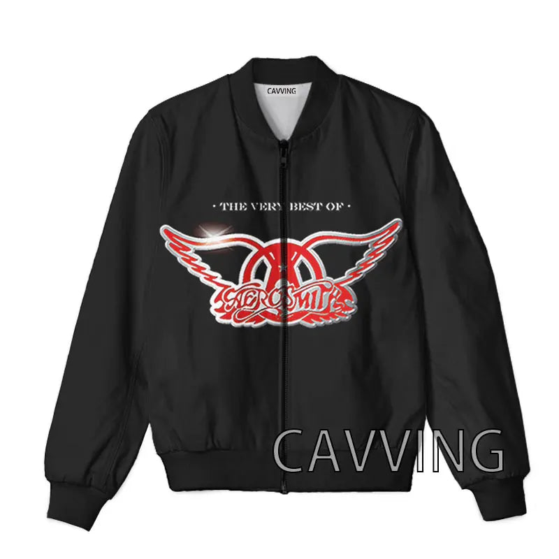 New Fashion Women/Men's 3D Print  Aerosmith Band  Zipper Bomber Jackets Men Overcoat Mens Coat Zip Up Jackets  01