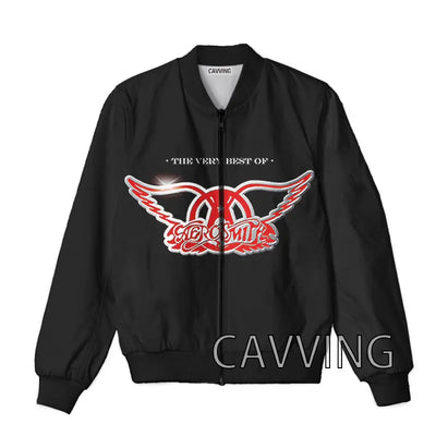 New Fashion Women/Men's 3D Print  Aerosmith Band  Zipper Bomber Jackets Men Overcoat Mens Coat Zip Up Jackets  01