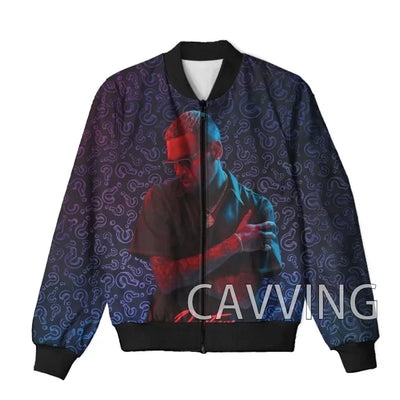 CAVVING 3D Printed  Rapper Chris Brown  Zipper Bomber Jackets Men Overcoat Mens Coat Zip Up Jackets for Women/Men   J02