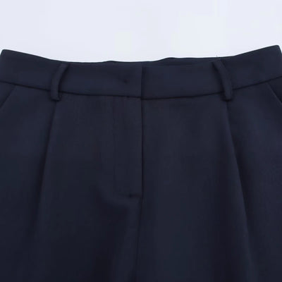 ZBZA Women's Basic Suit Jacket Trousers Suit Lapel Double-breasted Top High Waist Pants Spring and Summer New Casual Chic Suit