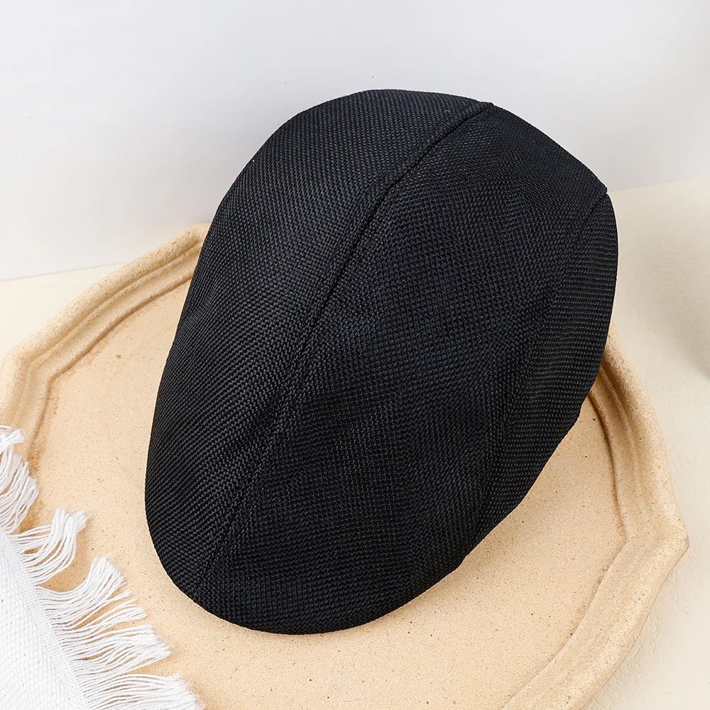 Men's Classic England Style Hat Berets Breathable Caps for Men Women Summer Autumn Flat Cap Cotton Linen Retro Beret Hats Cap