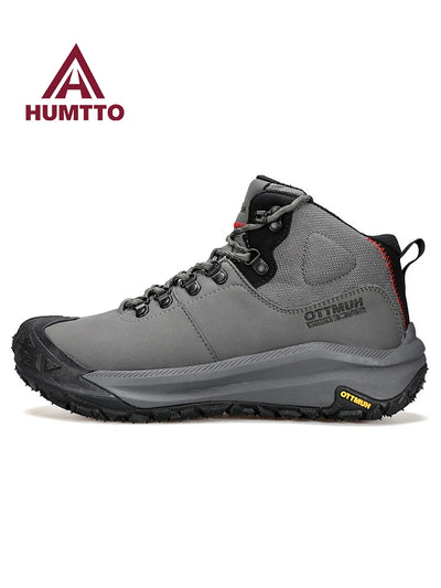 HUMTTO Hiking Shoes Men Waterproof Leather Hunting boots Women Trekking Ankle Snow boots Outdoor Sport Sneakers Tactical Shoes